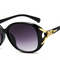 2021 new fashion fox head sunglasses ladies big box sunglasses Bright black
