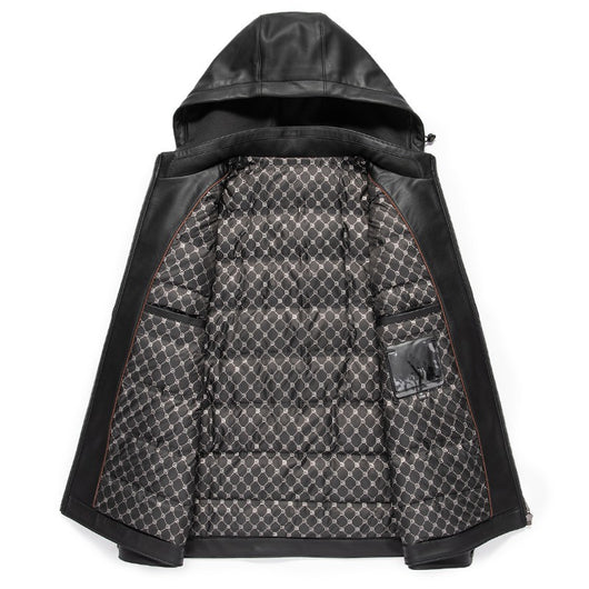 Chaqueta de Cuero Acolchada para Hombre - Estilo Personalidad Fashion - Image 2