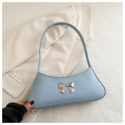 Bolsa de Hombro Minimalista Texturizada con Detalle de Moño Elegante - Image 20