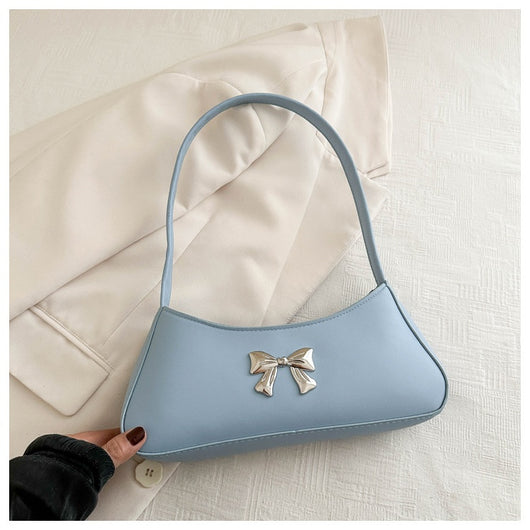 Bolsa de Hombro Minimalista Texturizada con Detalle de Moño Elegante - Image 20