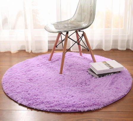 Alfombra Redonda de Pelaje Suave para Sala, Dormitorio y Cuarto Infantil - Image 7