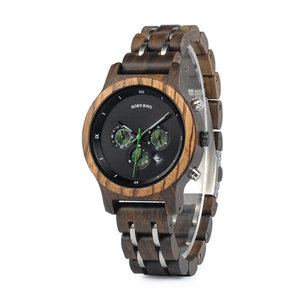Reloj de Madera BOBO BIRD GP016/17/18 - Elegancia Casual para Hombres Modernos