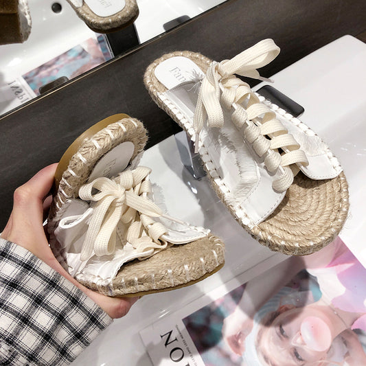 Sandalias y Pantuflas de Lino con Lentejuelas - Image 2