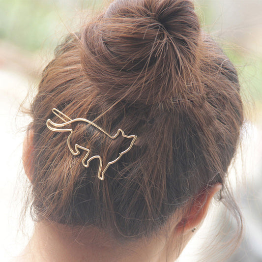 Pasador Gato Hueco KT en Aleación - Clip Decorativo para el Cabello