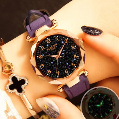 Reloj de Mujer Lujo Dial Cielo Estrellado Oro Rosado - Pulsera Elegante - Image 8