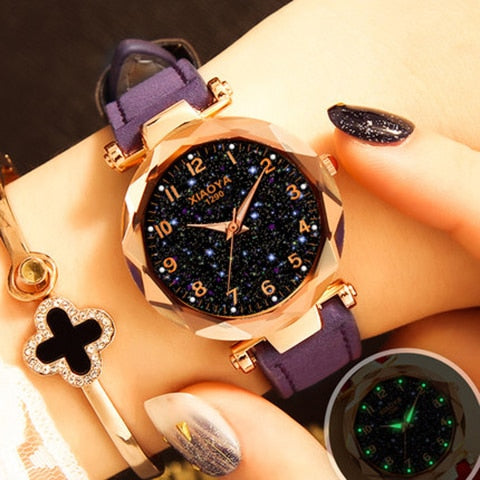 Reloj de Mujer Lujo Dial Cielo Estrellado Oro Rosado - Pulsera Elegante - Image 8