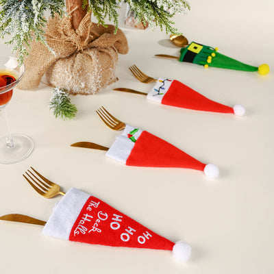 Set de Decoración Navideña: Sombrero y Tenedor Festivos - Image 2