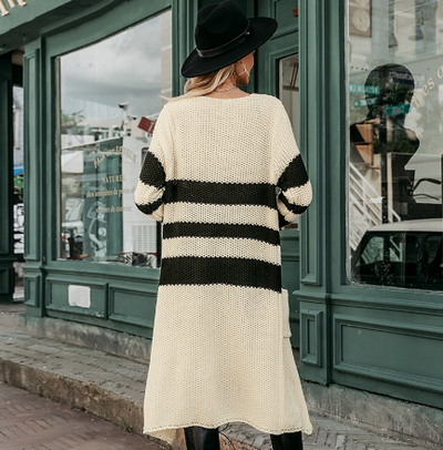 Cardigan de Rayas Cuello Redondo - Image 6
