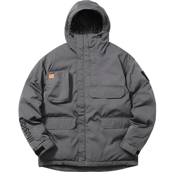 Chaqueta Acolchada con Capucha para Exterior - Plumón de Pato Blanco