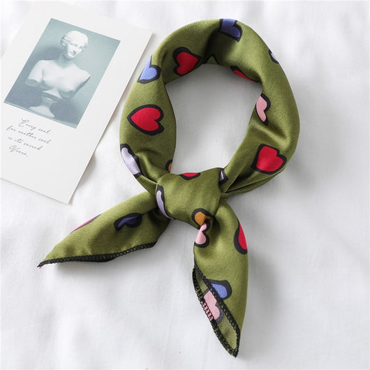 Pañuelo de Seda Estampado Corazones - Foulard Cuadrado Multiuso para Mujer - Image 20