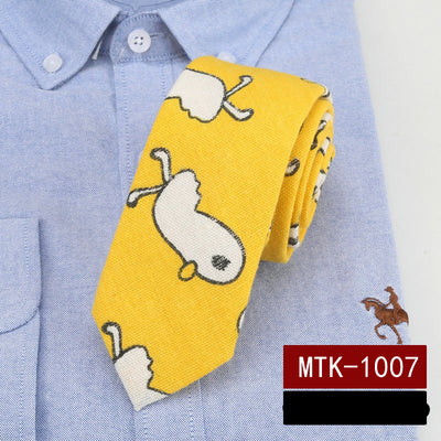 Corbata Casual de Algodón y Lino con Estampado Infantil - Image 5