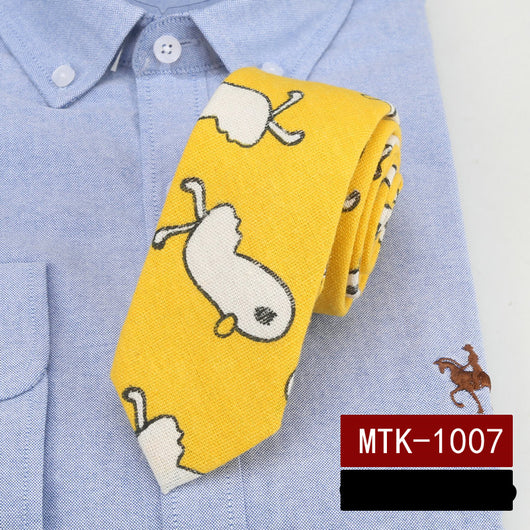 Corbata Casual de Algodón y Lino con Estampado Infantil - Image 5
