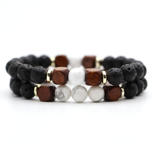 Pulsera de Piedra Volcánica Lava y Ojo de Tigre - Image 25
