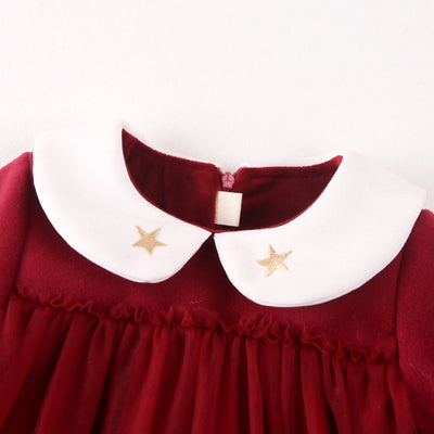 Vestido de Otoño para Niña en Lana Gruesa Rojo - Image 5