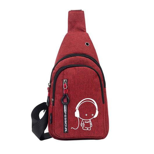 Bolsa Pectoral Nylon con Detalles Luminosos para Hombre