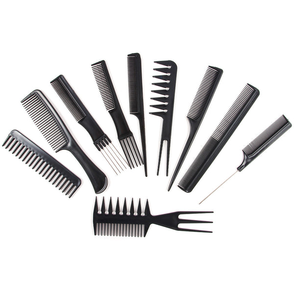 Set de 10 Peines Profesionales para Todo Tipo de Cabello