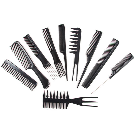 Set de 10 Peines Profesionales para Todo Tipo de Cabello