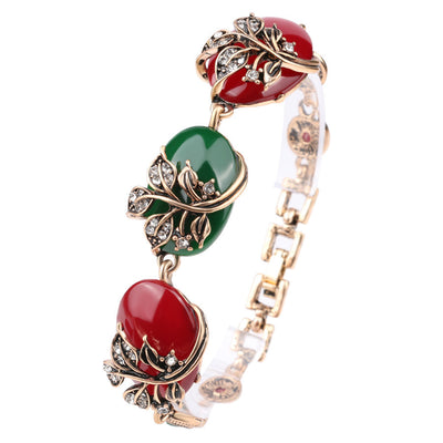 Pulsera Dorada Antigua de Resina Ruby con Oro Puro - Image 10