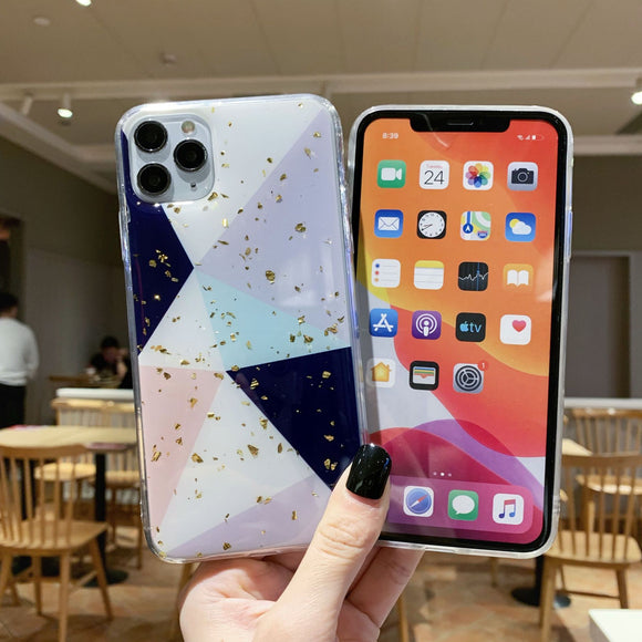 Funda para celular con diseño geométrico colorido