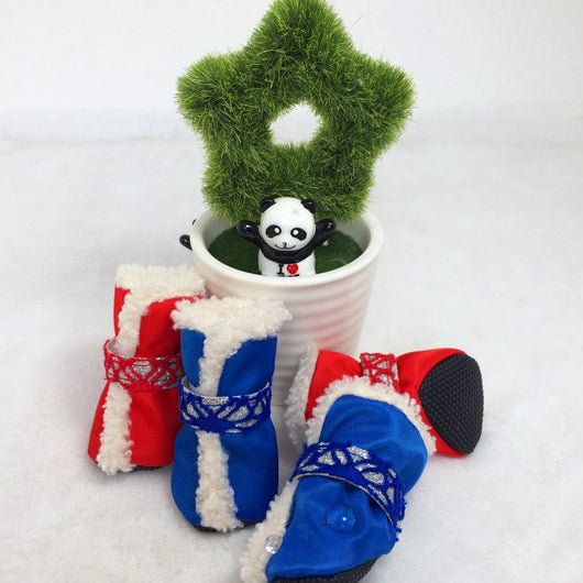 Botas de Nieve Impermeables para Mascotas - Zapatos Acolchados Navideños - Image 4