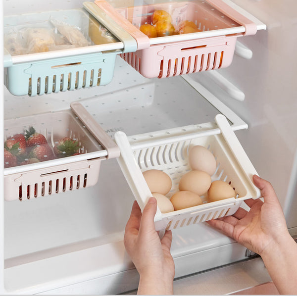 Cesta Organizadora de Refrigerador Extensible Multiuso para Cocina