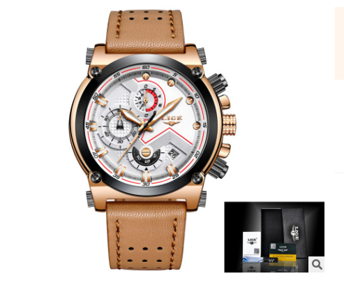 Reloj de Cuero Marrón Automático Resistente al Agua - Image 8