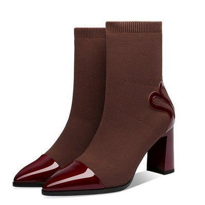 Botas Escolares Elásticas de Tacón Grueso para Niñas - Image 3