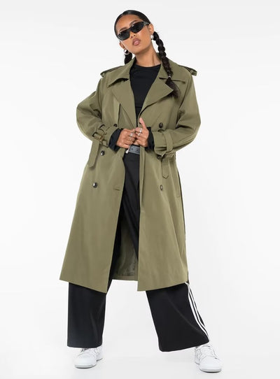 Abrigo Trench Casual Largo para Mujer - Image 10