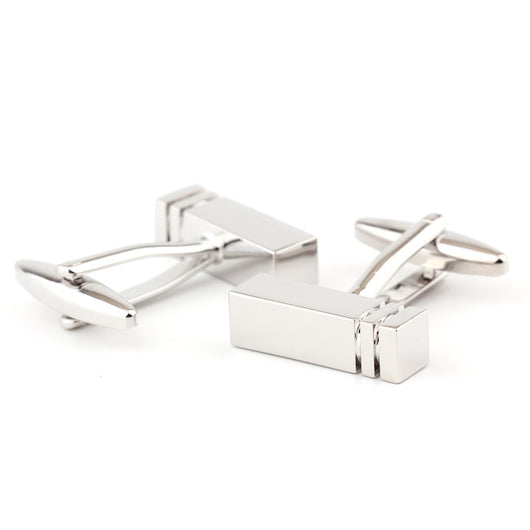 Gemelos Rectangulares Metálicos Brillantes para Hombre y Mujer - Image 3