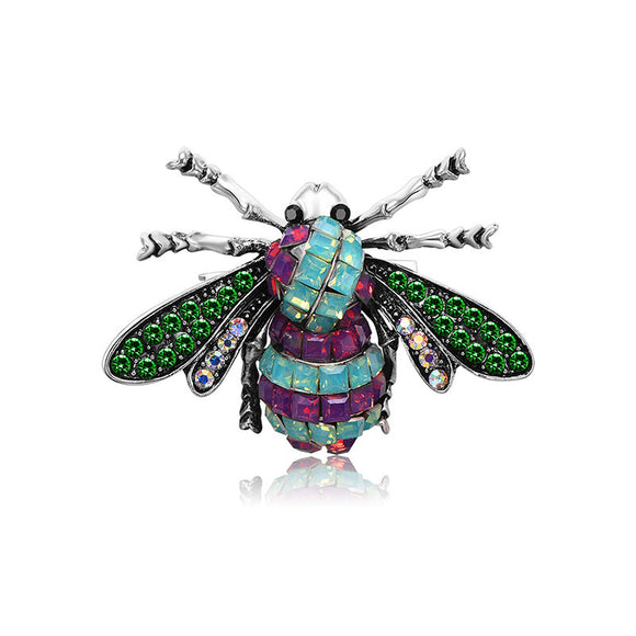 Broche de Cristal Incrustado con Insectos - Accesorio de Moda Personalizado