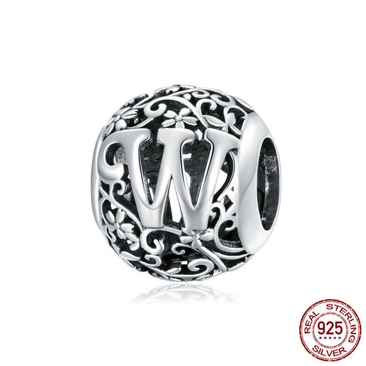 Abalorios de Plata Esterlina con 26 Letras del Alfabeto Inglés Patrón Bosque - Image 38