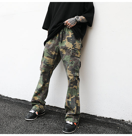 Pantalones Cargo Vintage con Estampado Salpicado - Image 3