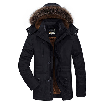 Abrigo Largo Grueso para Hombre Talla Grande con Forro de Terciopelo - Image 4