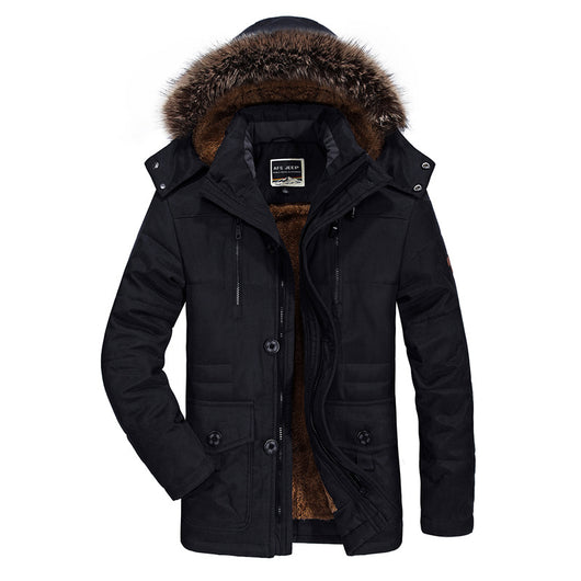 Abrigo Largo Grueso para Hombre Talla Grande con Forro de Terciopelo - Image 4