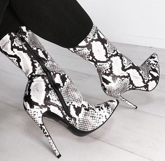 Botas Stiletto Serpiente Puntiagudas Sexy para Mujer