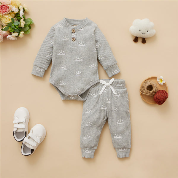 Conjunto de Buzo y Pantalón de Algodón con Estampado Infantil para Hombre