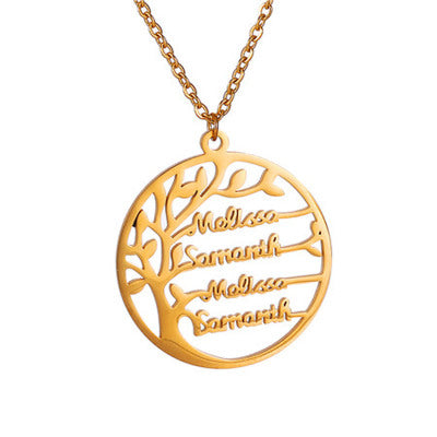 Collar Árbol de la Vida Personalizado con Nombres de Familia - Joya Vintage para Mamá, Papá e Hijos - Image 3