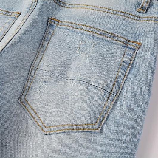 Pantalones Vaqueros Rotos Casual con Elasticidad para Hombre - Image 9