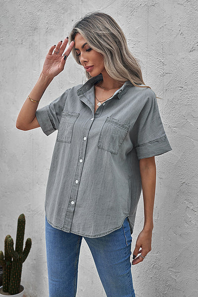 Camisa Casual de Solapa Lisa - Versátil y Minimalista - Image 21