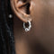 Aretes de Plata Esterlina S925 con Diseño de Espinas Retorcidas - Estilo Hip Hop Masculino