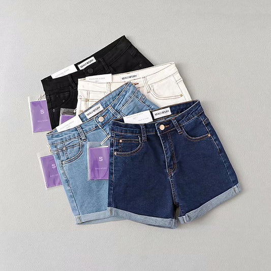 Shorts de Cintura Alta en Denim - Image 2