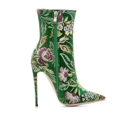 Botines de Tacón Alto Satinado con Punta Afilada - Colección Otoño Invierno - Image 3