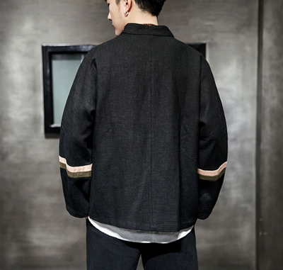 Chaqueta de Algodón y Lino con Detalles en Contraste - Image 8