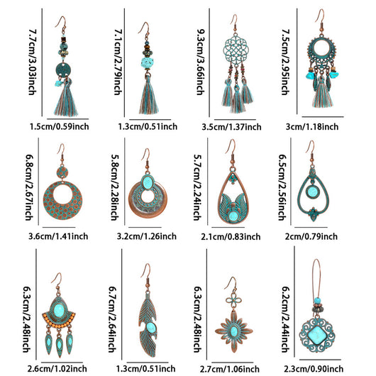 Aretes Geométricos Bohemios con Borlas Vintage para Mujer - Image 18