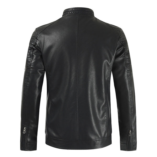 Chaqueta de Cuero Casual Joven con Cierre y Bolsillos