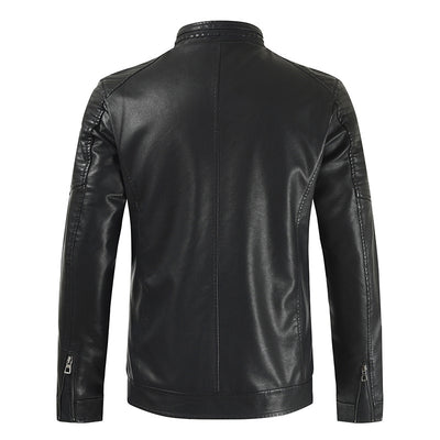 Chaqueta de Cuero Casual Joven con Cierre y Bolsillos - Image 2