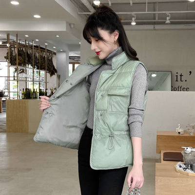Chaleco de Algodón con Cuello Alzado para Mujer - Image 21