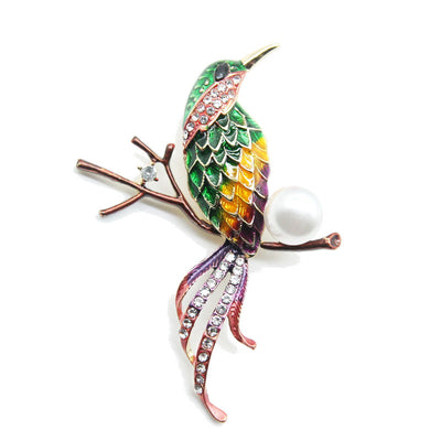 Broche Flor y Pájaro en Aleación Versátil