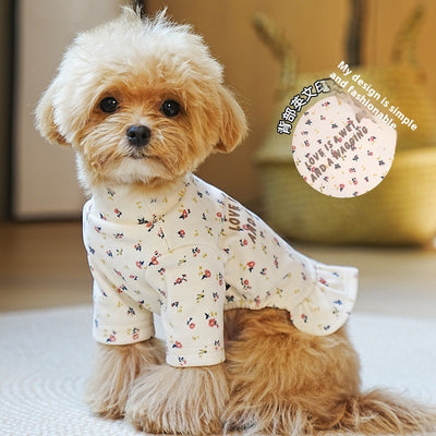 Suéter Floral para Perro Pequeño Bichon Teddy con Falda Interior - Image 12