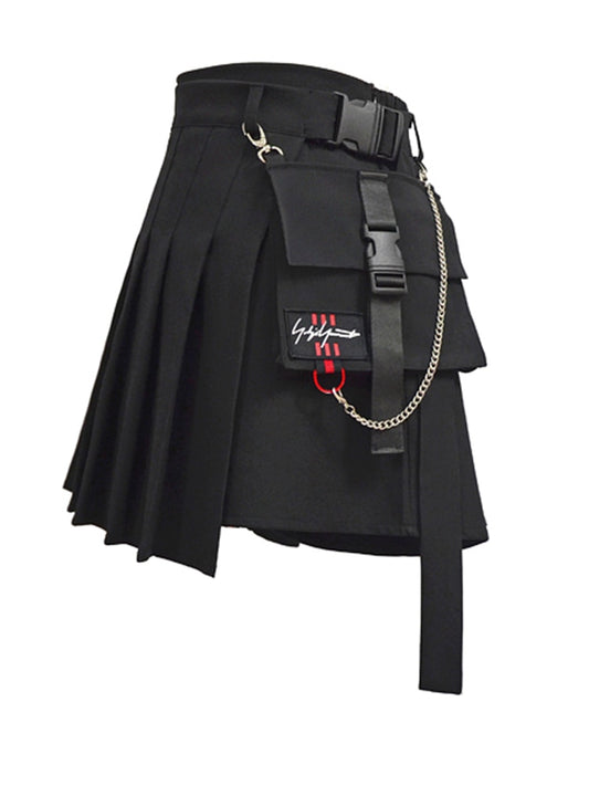 Falda Corta Hakama con Pliegues Irregulares